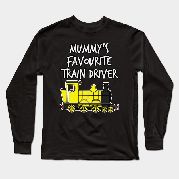 Mummy's Favourite Train Driver Kids Steam Engine (Yellow) Long Sleeve T-Shirt by doodlerob